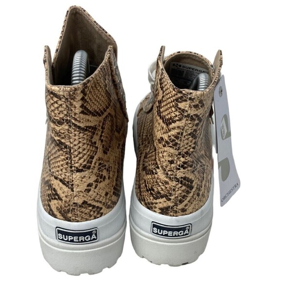 Superga Ankle Boots Tan Snake Synthetic Leather 2341 Womens Size 6 US NEW NIB - Picture 3 of 11
